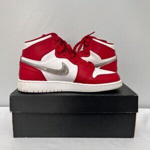 *BOX* Nike Air Jordan 1 Retro High Silver Medal Red White Metallic Size 6.5Y/8W